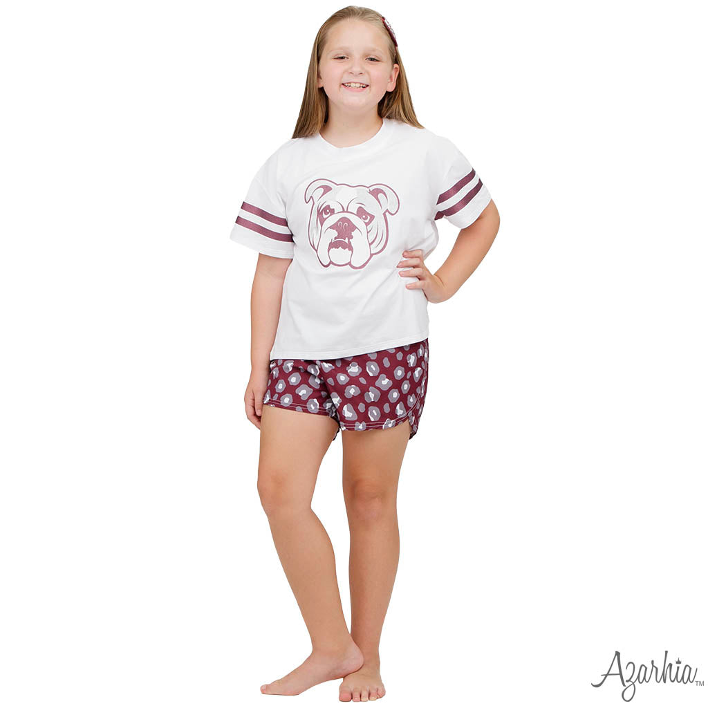 GAME DAY Glitter Boxy T’ Maroon Bulldog SALE