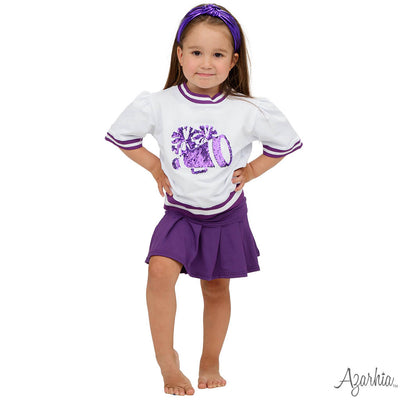 GAME DAY Holly Short Sleeve Sequin Megaphone Purple