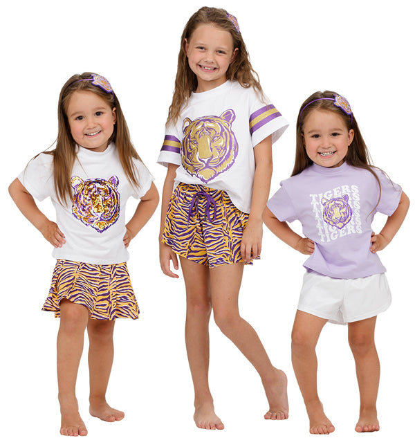 Tennis Skort in Tiger Purple Yellow