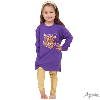 Tiger Sequin Tunic on Purple