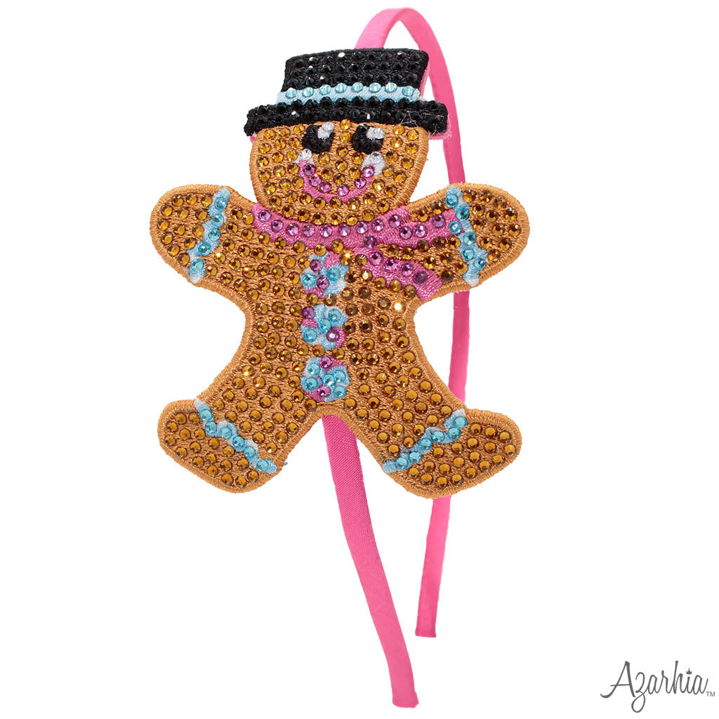 Gingerbread Man Rhinestone Patch Headband CHRISTMAS