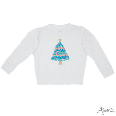 Velvet Holly Sweatshirt with sequin CHRISTMAS Tree