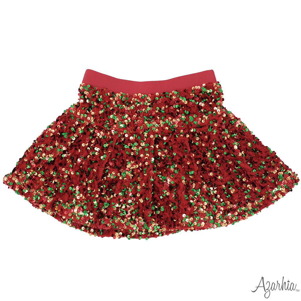 Sequin Velvet Skort CHRISTMAS