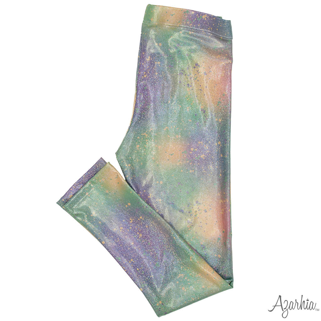 Mardi Gras shimmer Splatter Leggings MG26