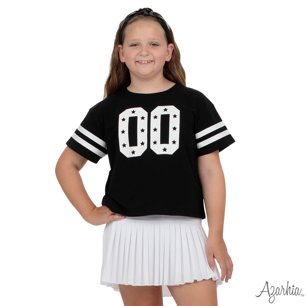 Glitter Double 00 Stars Boxy T Black