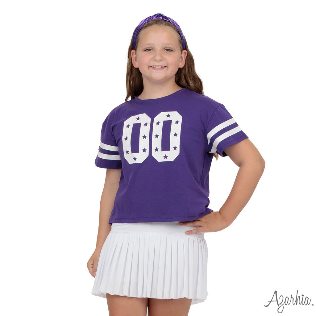 Glitter Double 00 Stars Boxy T Purple