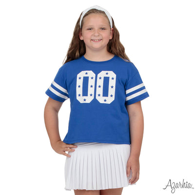 Glitter Double 00 Stars Boxy T Royal