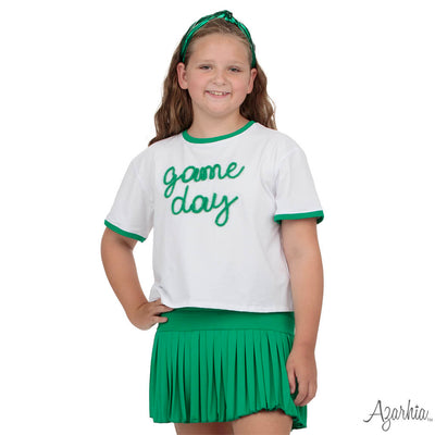 Tinsel Game Day Ringer Boxy T' Green