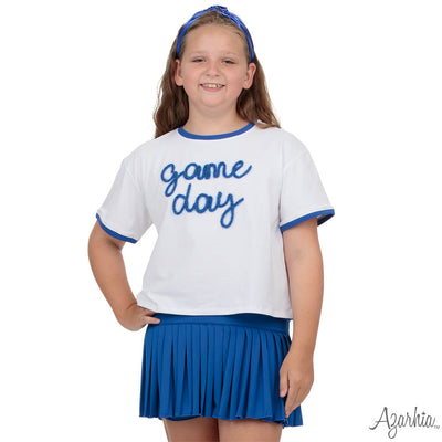 Tinsel Game Day Ringer Boxy T' Royal