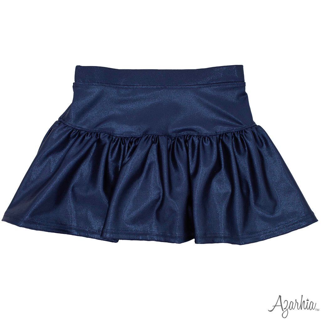 Gathered Skort in Navy Shimmer