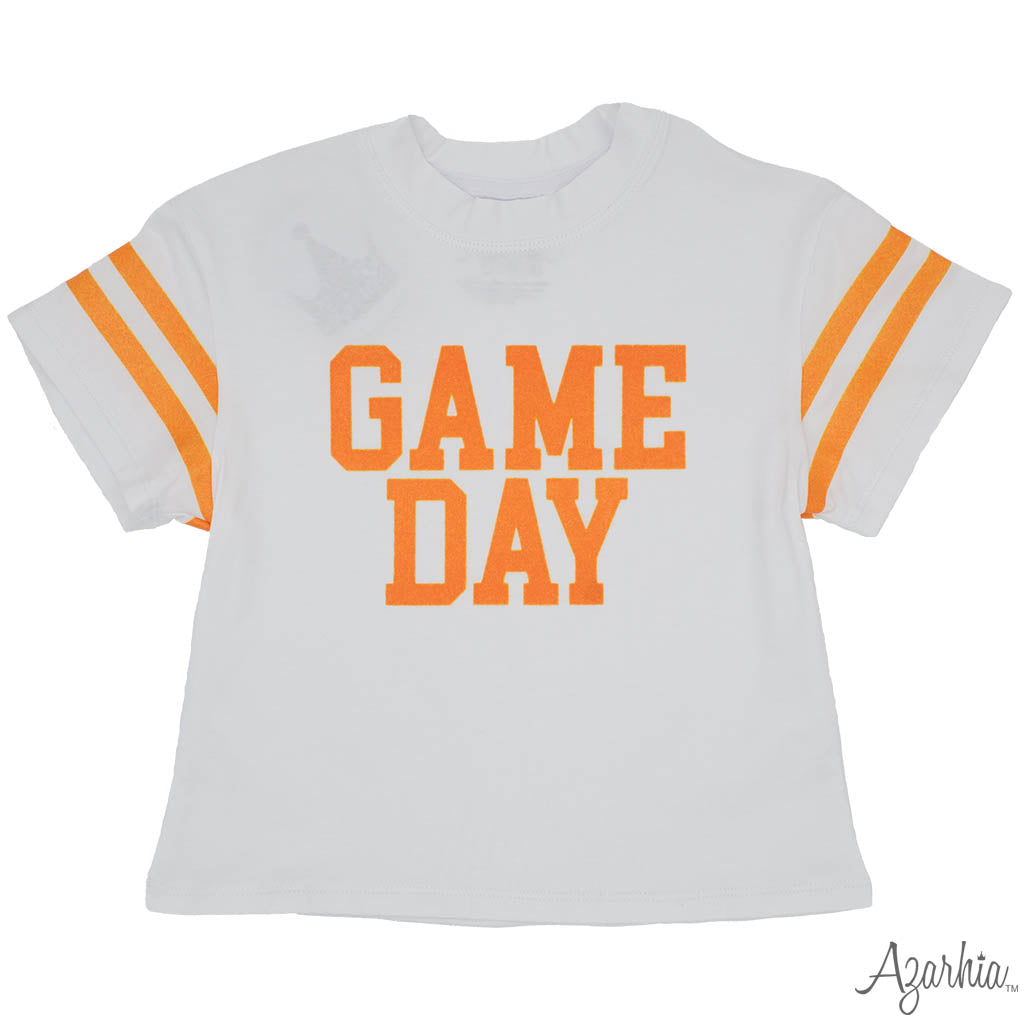 GAME DAY Glitter Boxy T’ Orange