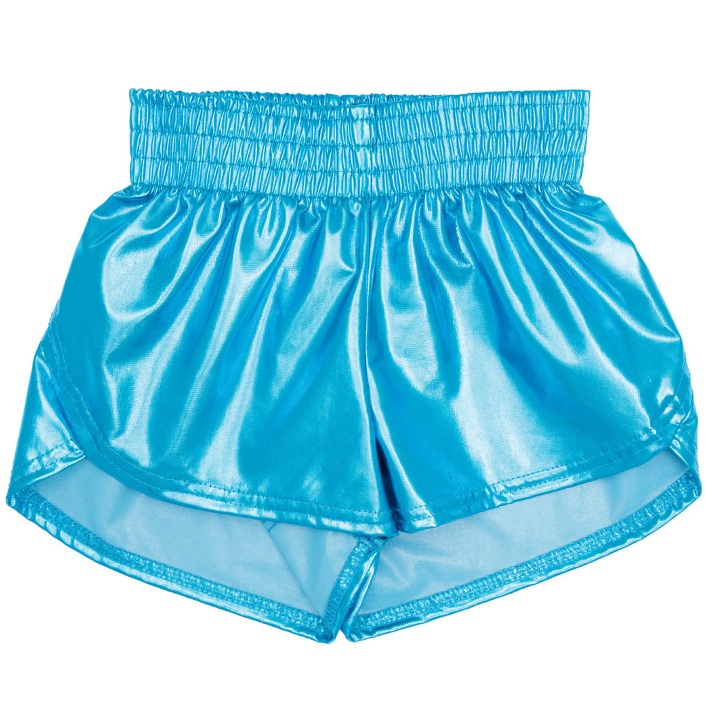 Steph Shorts in Metallic Turquoise