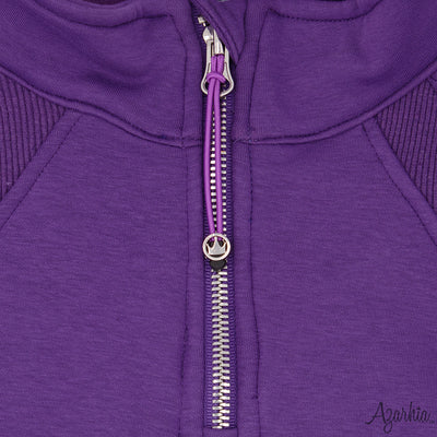 Oversized Cropped 1/4 Zip Sweatshirt in Purple