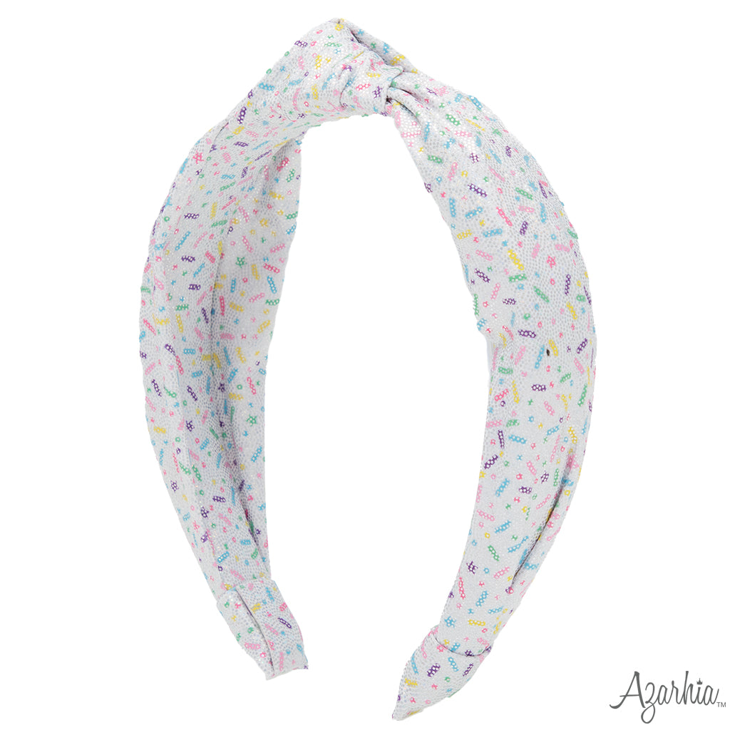 Top Knot Headband in Shimmer Sprinkles BIRTHDAY