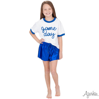 Tinsel Game Day Ringer Boxy T' Royal