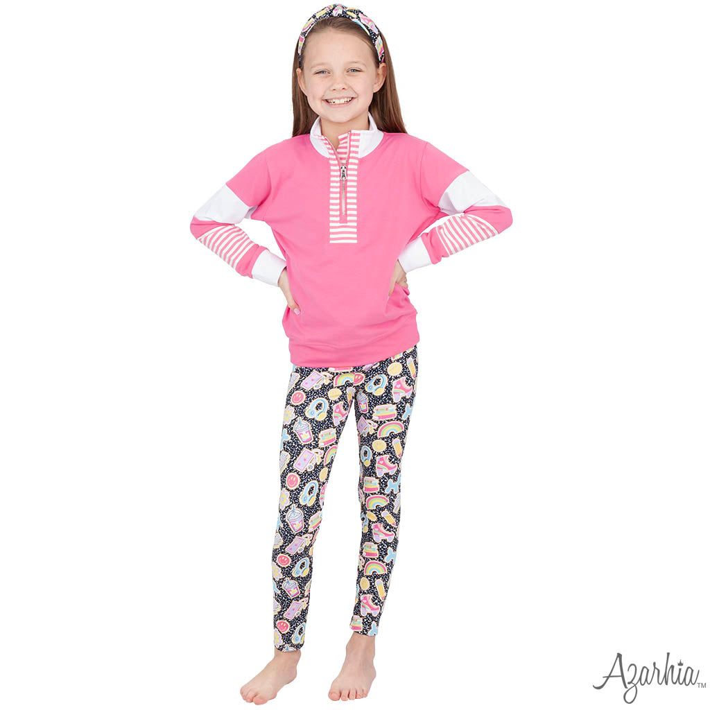 Color Block Pink Long Sleeve Zip Sweatshirt