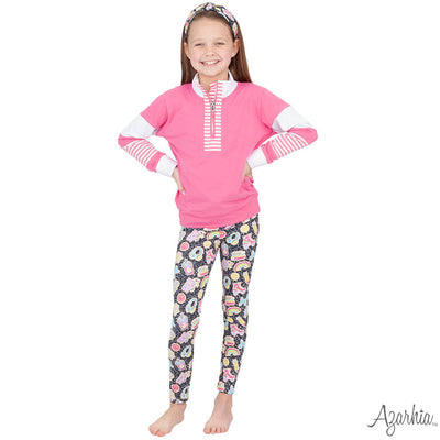 Color Block Pink Long Sleeve Zip Sweatshirt