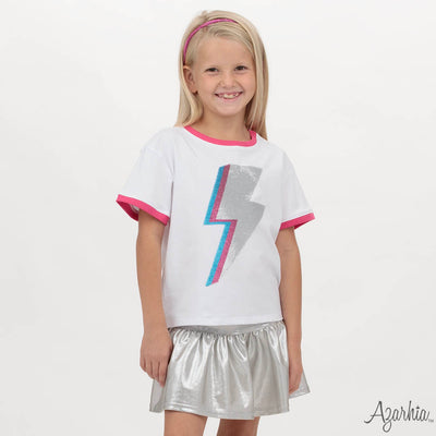 Tri-Color Lightning Bolt on Hot Pink Metallic Trucker Fall 25