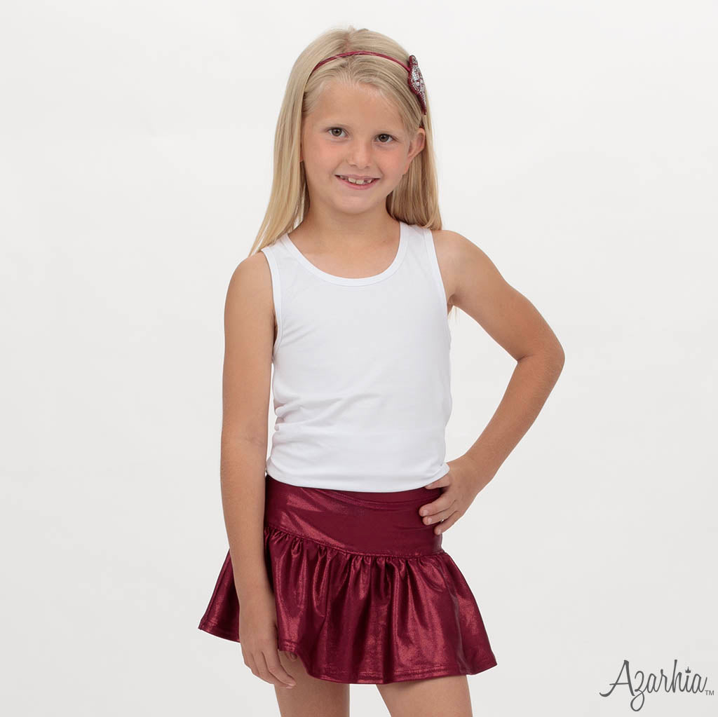 Gathered Skort in Maroon Shimmer