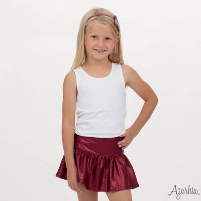 Gathered Skort in Maroon Shimmer