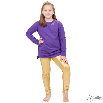 Tiger with Gold Embroidered Collar on Purple Tunic