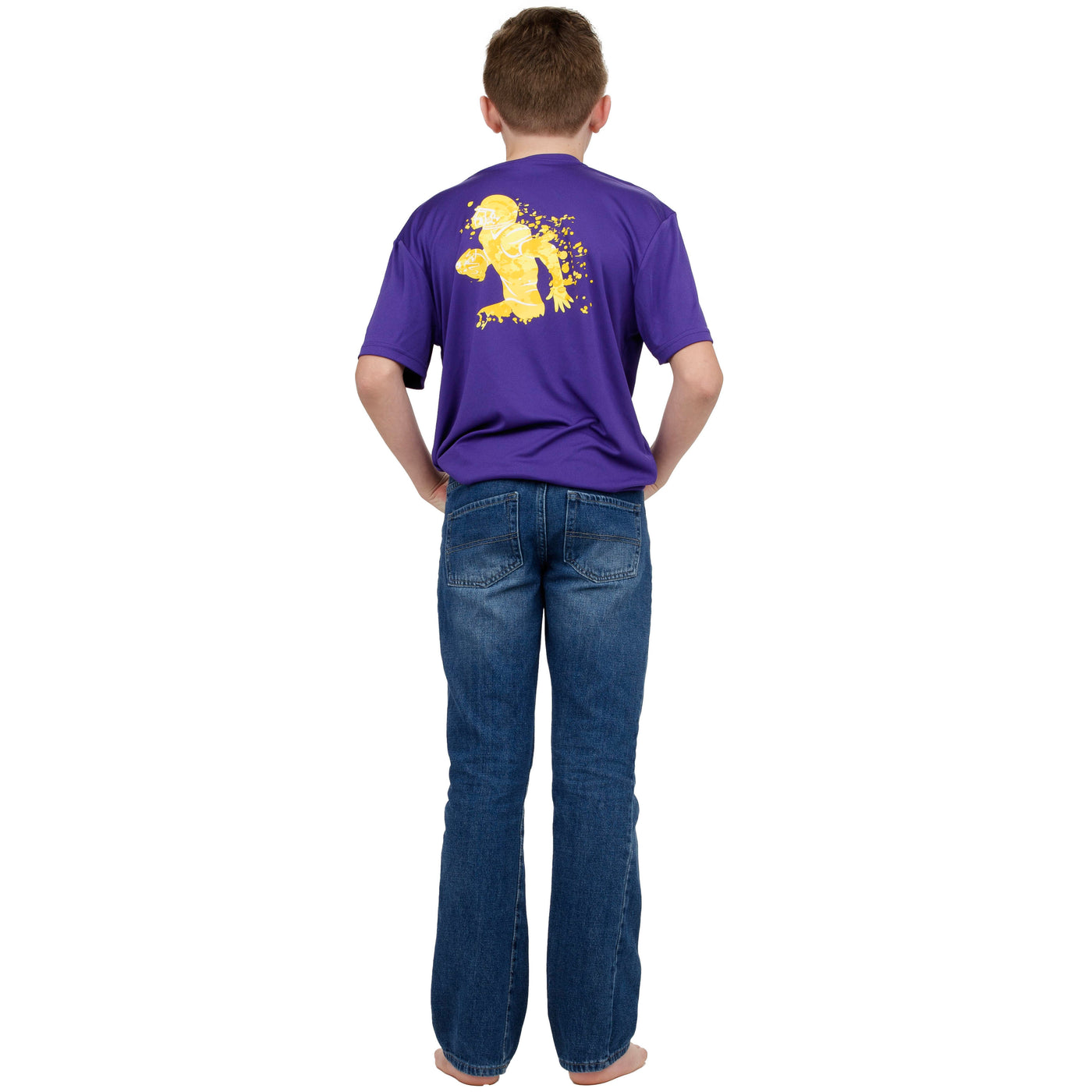 Tiger Watercolor Football Player T-shirt on Purple Drif
