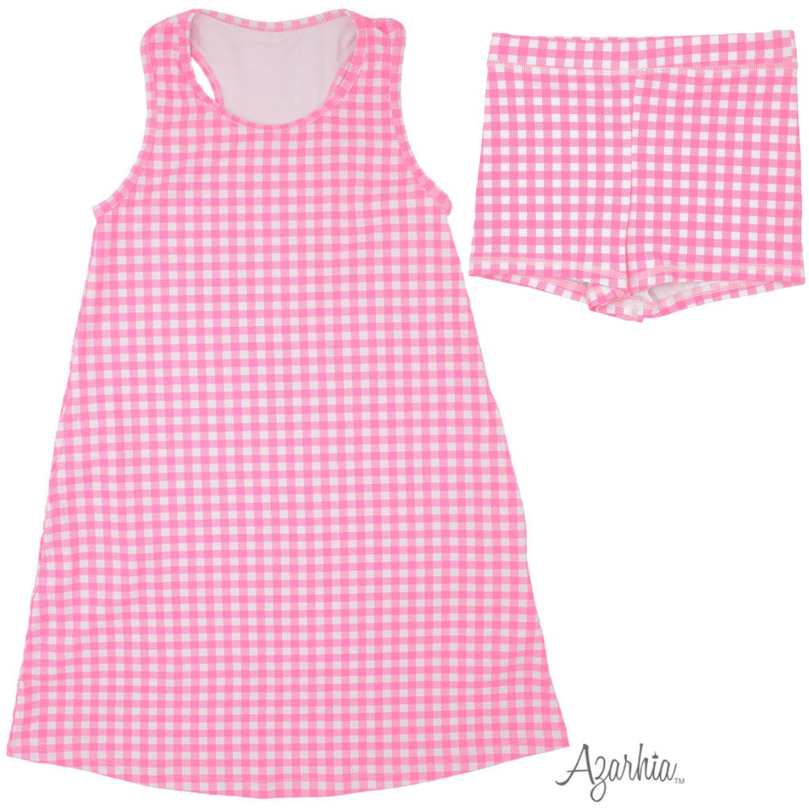 Racer Back Tank New Pink Gingham