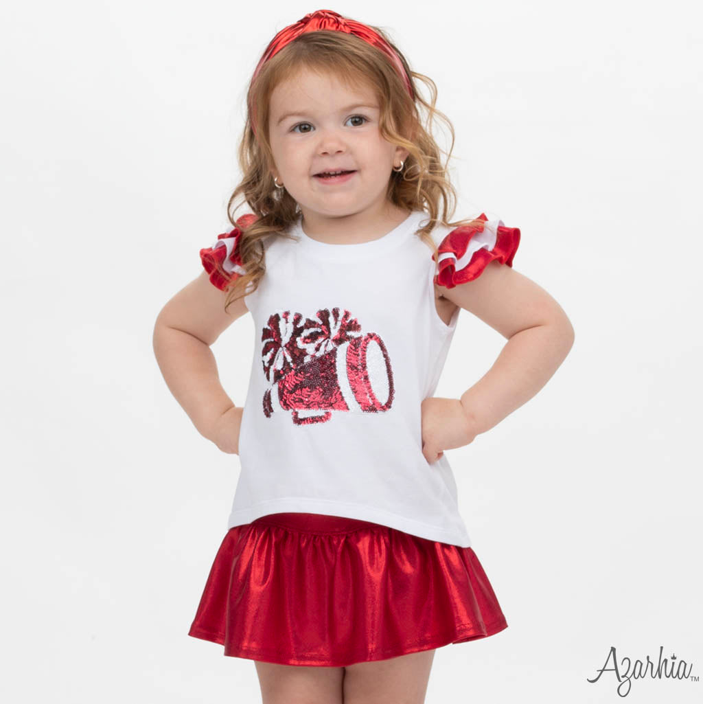 Gathered Skort in Crimson Shimmer