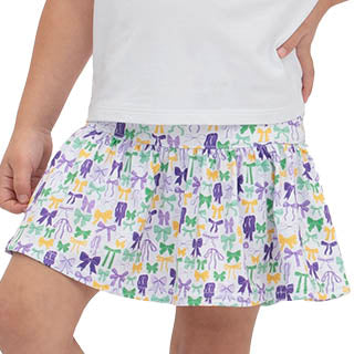 Mardi Gras Bows Screen Print White Boxy MG26