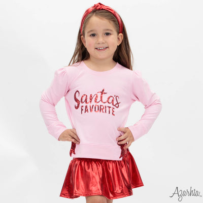 Santa's Favorite in Sequin on Pink Holly