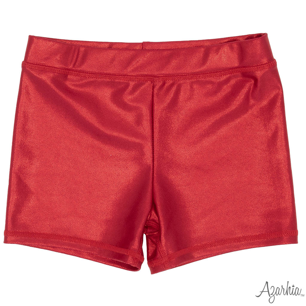 Shimmer Biker Short in Crimson