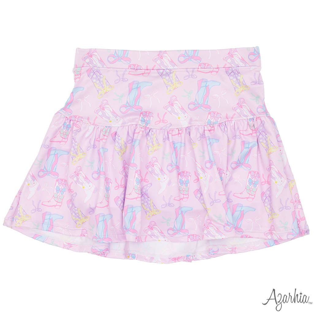 Rodeo Boots and Bow Gathered Skort
