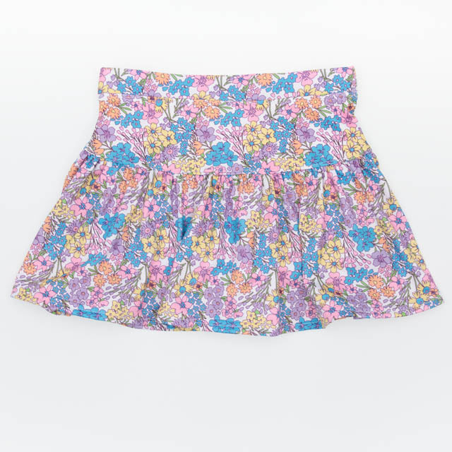 Bright Floral Gathered Skort in Print