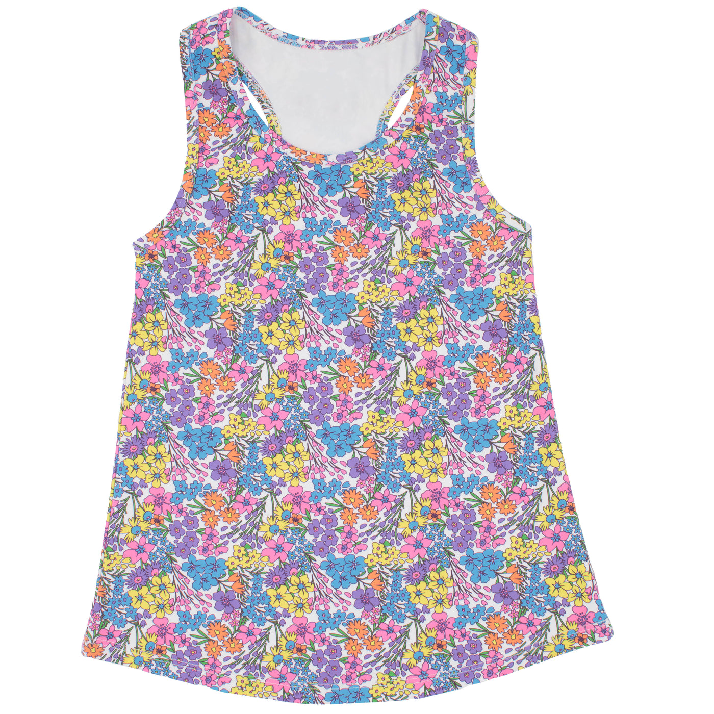 Racer Back Tank Bright Floral