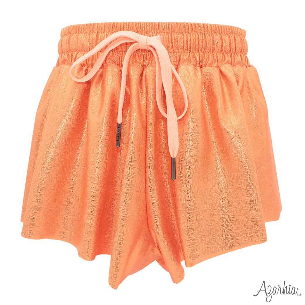 Shimmer Ruffle Sleeve Sequin Cheer in Orange