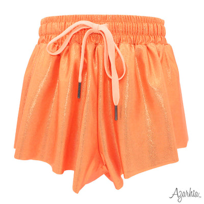 Shimmer Ruffle Sleeve Sequin Cheer in Orange