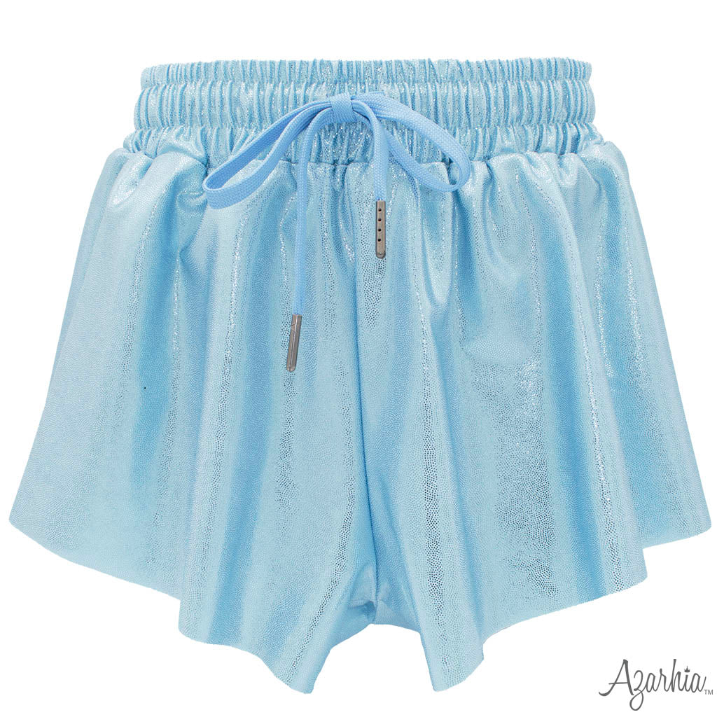 Shimmer Ruffle Sleeve Sequin Cheer in Caroline Blue