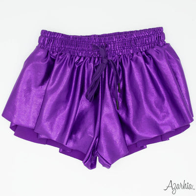 Shimmer Ruffle Sleeve Sequin Cheer in Purple