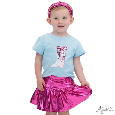 Rodeo Sequin Bow Boot Light Blue Boxy