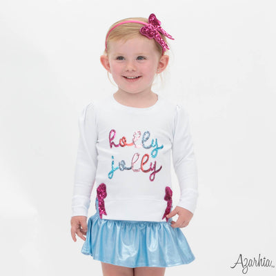 Sequin Holly Jolly White Holly Sweatshirt