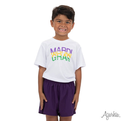 Mardi Gras Distressed White Drifit MG26