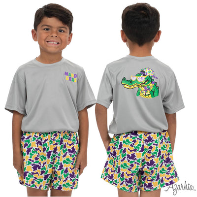 Mardi Gras Party Gator Grey Drifit MG26
