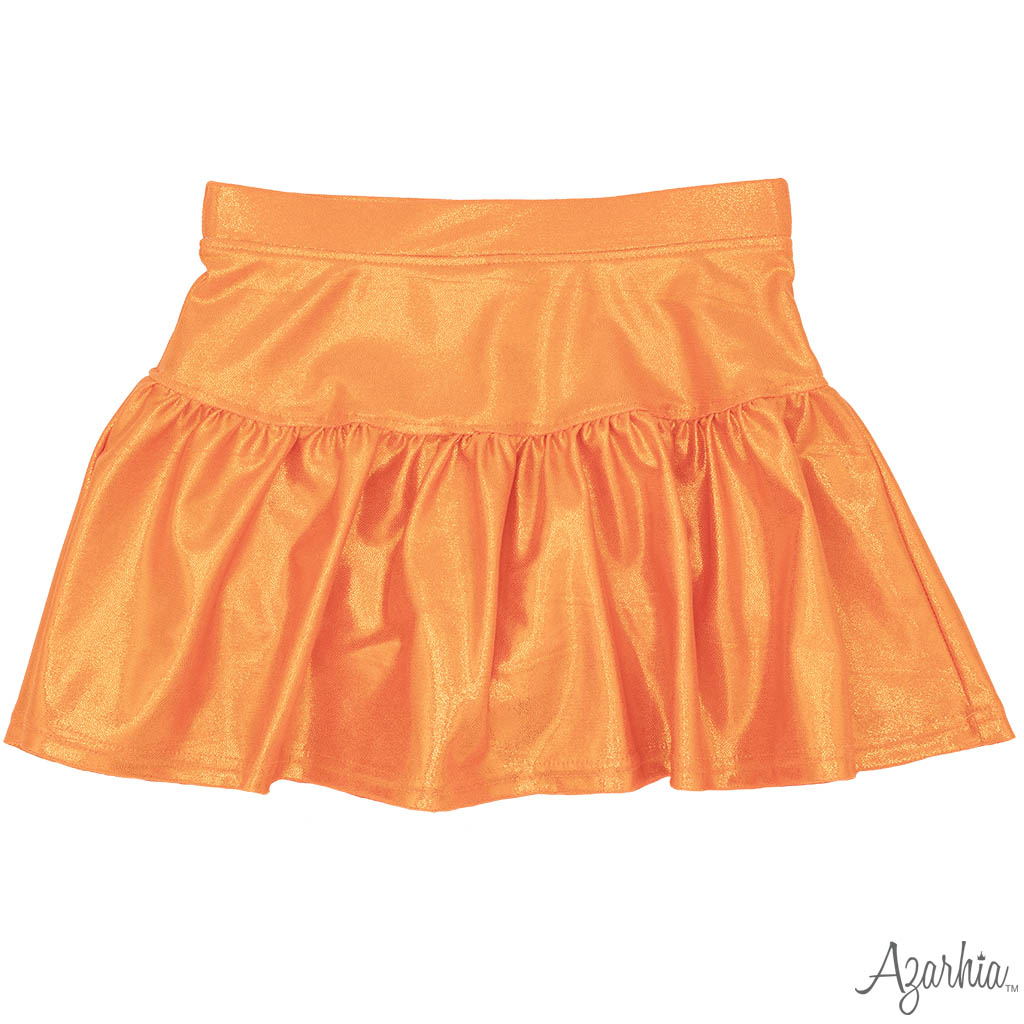 Shimmer Ruffle Sleeve Sequin Cheer in Orange