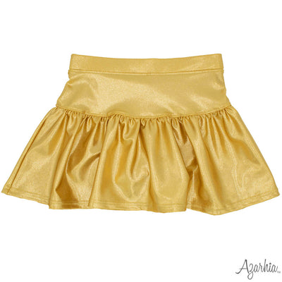 Shimmer Ruffle Sleeve Sequin Cheer in Gold