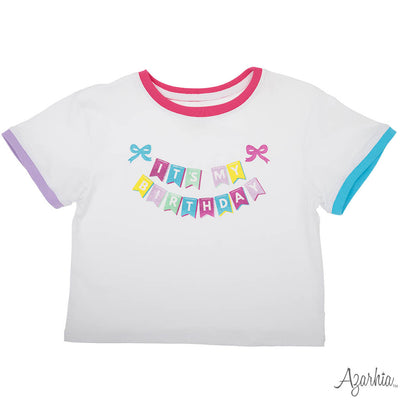 Its my BIRTHDAY Glitter on White Ringer Boxy