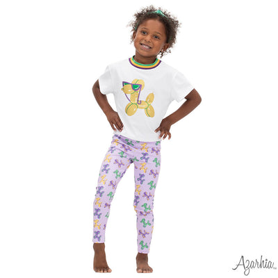 Mardi Gras Balloon Dog Screen Print White Boxy MG26