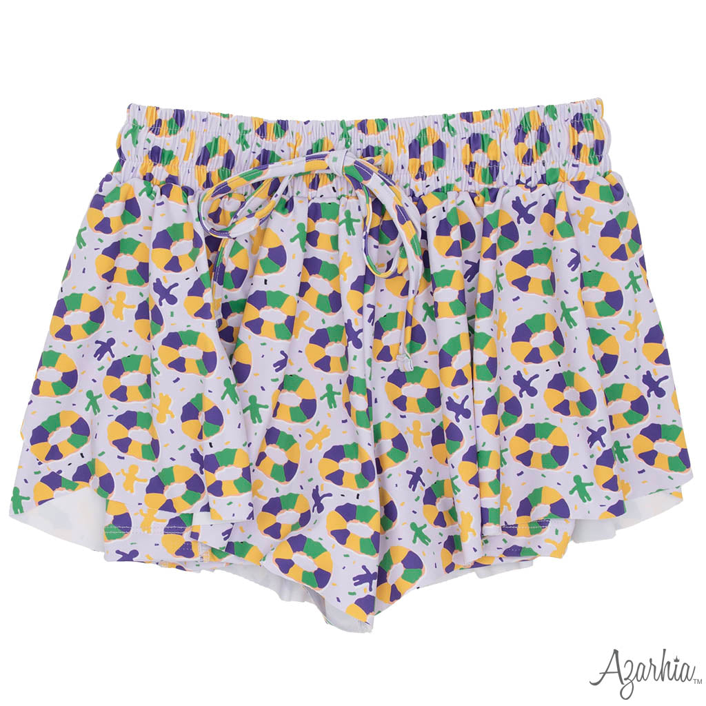 Mardi Gras King Cake and Babies Butterfly Short MG26