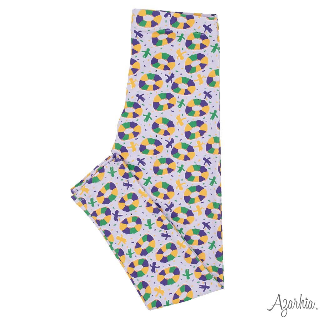 Mardi Gras King Cake and Babies Leggings MG26