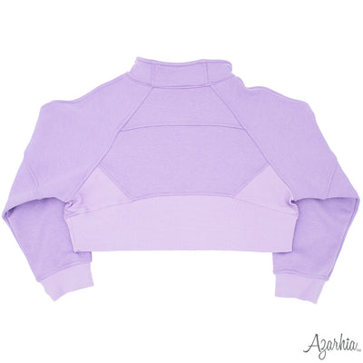 Oversized Cropped 1/4 Zip Sweatshirt in Lavender