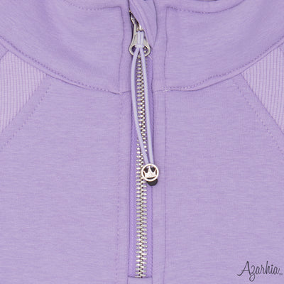 Oversized Cropped 1/4 Zip Sweatshirt in Lavender